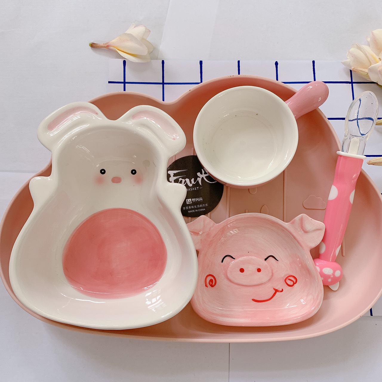 Bộ Chén Dĩa Ăn Dặm Bằng Sứ