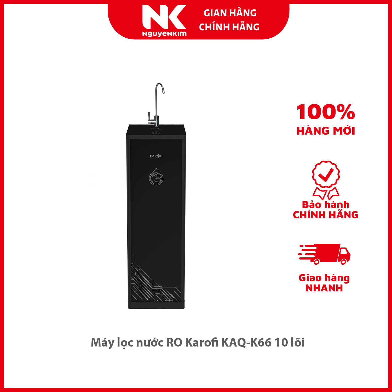 Máy lọc nước RO Karofi KAQ-K66 10 lõi - Hàng chính hãng