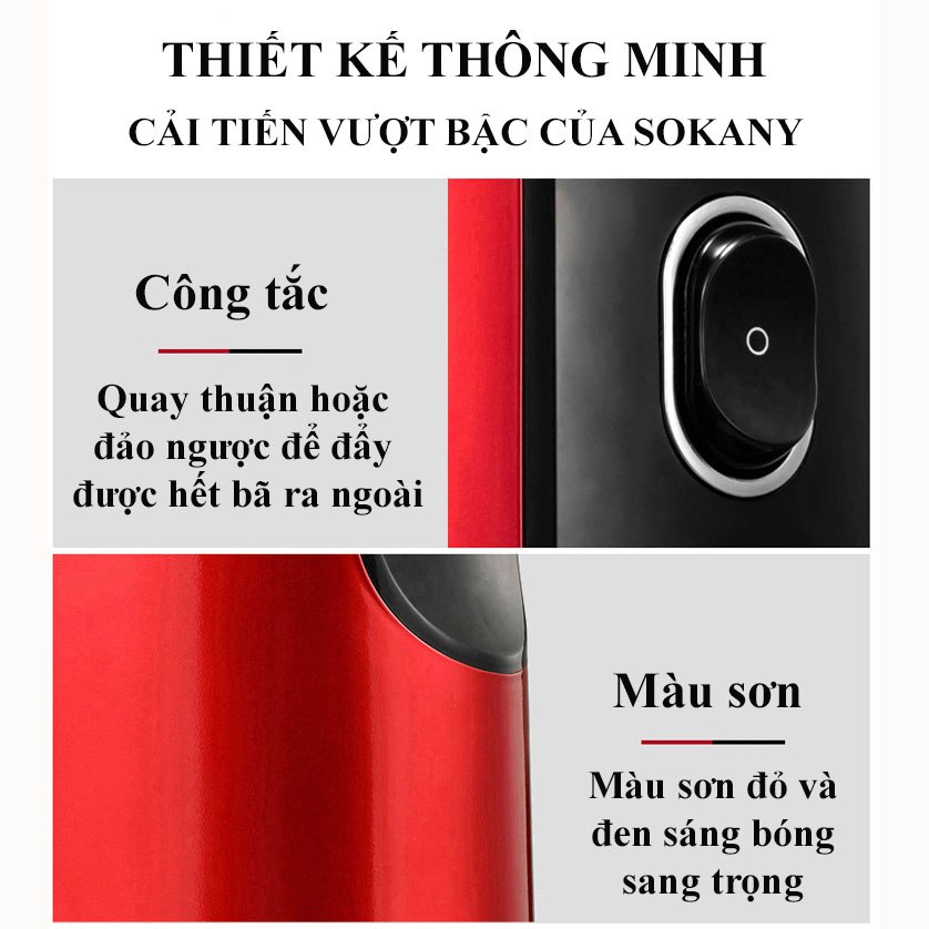 Máy ép chậm SOKANY ép kiệt nước hoa quả, máy làm kem lạnh công suất cực lớn 300W - SK25R  - HÀNG CHÍNH HÃNG - DELIYA
