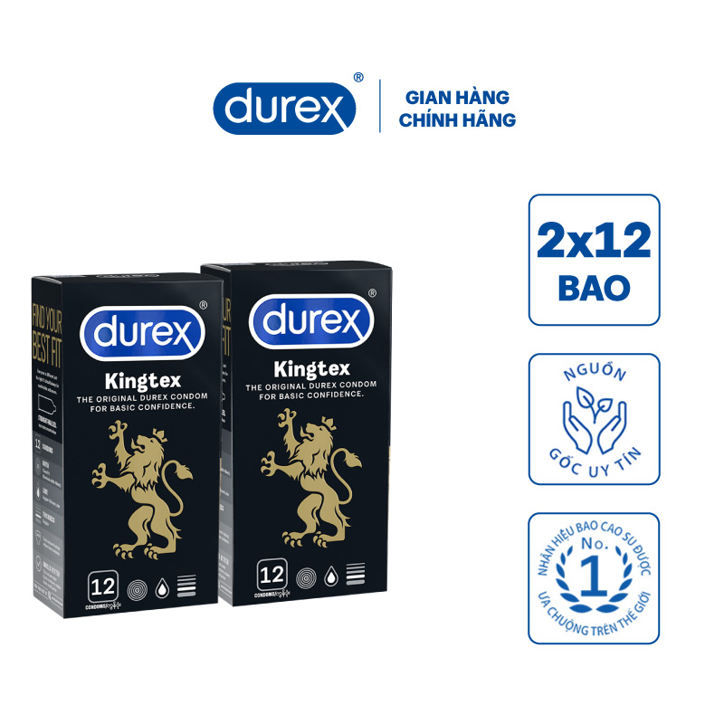 Bộ 2 hộp bao cao su Durex Kingtex 12s