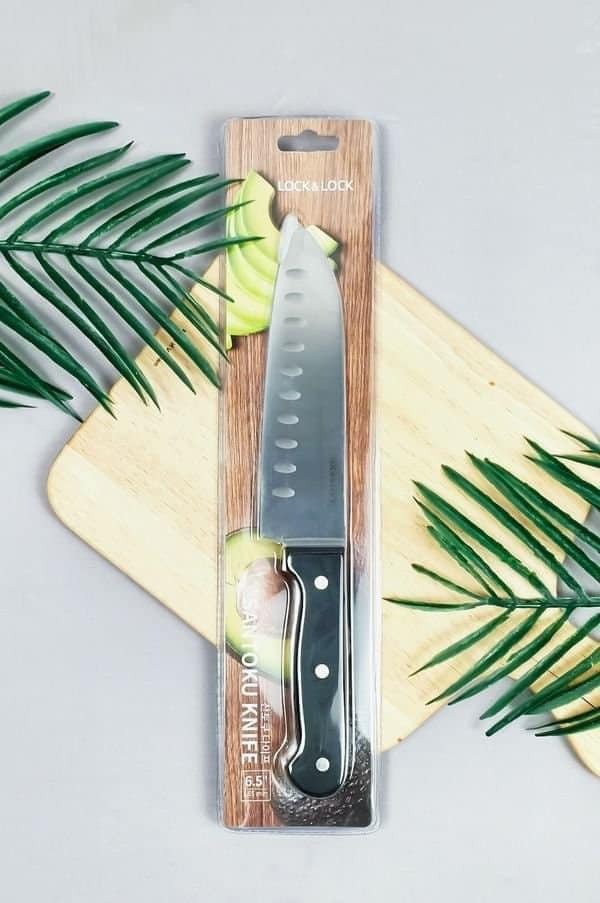 Dao Santoku LocknLock CKK921 6.5inch, Hàng Chính Hãng, Thép Không Gỉ, Tay Cấm Tiện Dụng - JoyMall