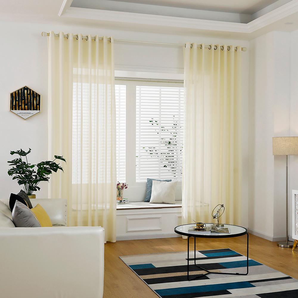Rèm cửa sổ voan Sheer Voile có vành trên cho nhà bếp, phòng ngủ và phòng khách