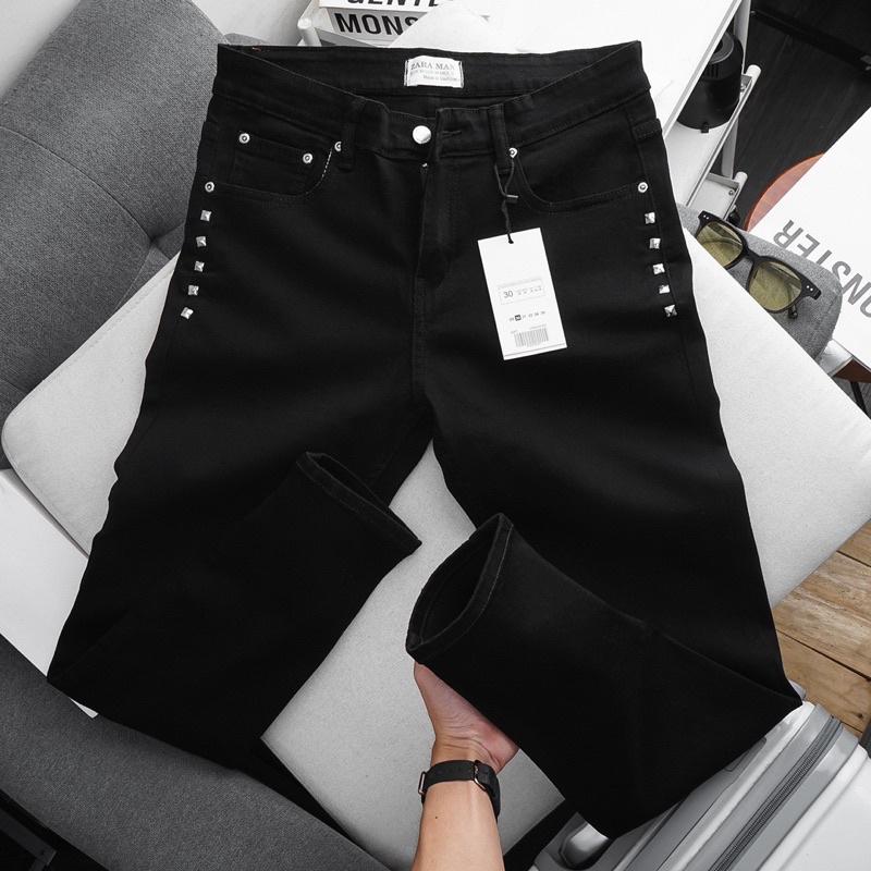 Quần jean nam đen trơn Slimfit xuất khẩu - ôm nhẹ co giãn