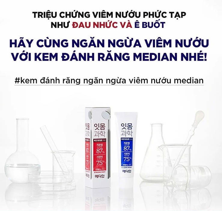 [Sample] Kem Đánh Răng Median Giúp Giảm Sưng Nướu Gum Science Strong Mint Toothpaste 4g