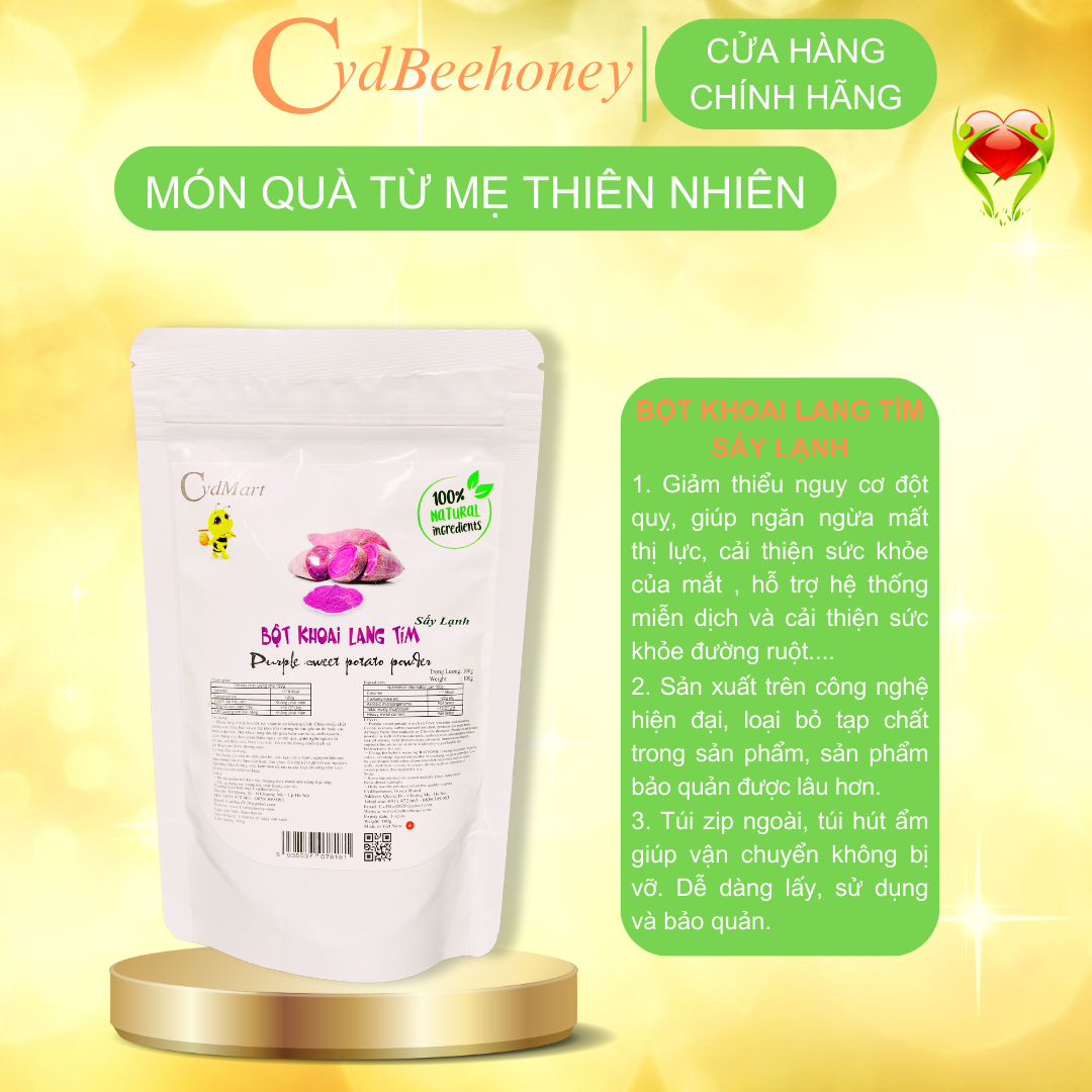 Bột Khoai Lang Tím Sấy Lạnh CvdMart 100g - Purple sweet potato powder CvdMart