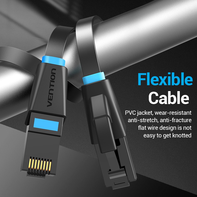 Dây cáp mạng Ethernet Cat6 Vention, dạng dẹt - hai đầu đúc sẵn UTP, dài 1m đến 15m - Hàng chính hãng