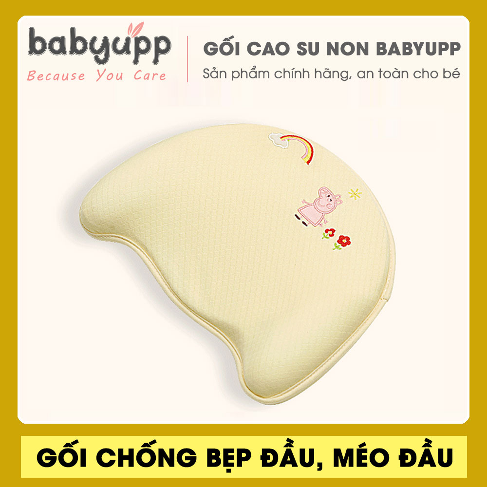 Gối cao su non đa năng ngăn ngừa méo đầu, bẹp đầu, nghẹo cổ, còm lưng cho bé. Gối cao su non Babyupp