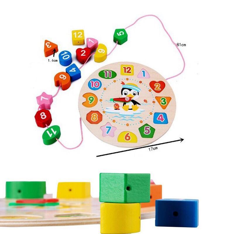 Đồng hồ gỗ cho bé_ giúp bé nhận biết và phát triển tư duy_ đồ chơi gỗ cho bé