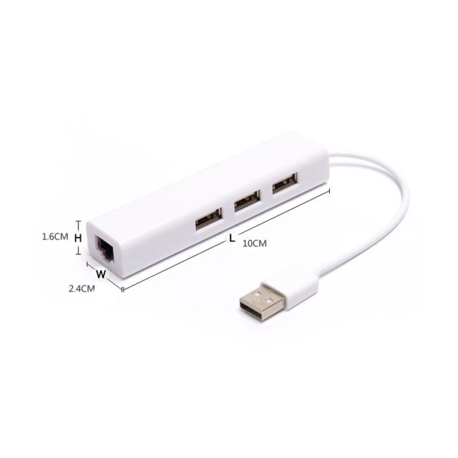 Bộ Chia/ HUB USB Chia 1 Ra 3 Cổng USB + 1 Cổng LAN 100Mbps, Chất Liệu Cao Cấp Sang Trọng, Truyền Dữ Liệu Tốc Độ Cao Và Ổn Định, Hình Thức Đẹp - Hàng chính hãng