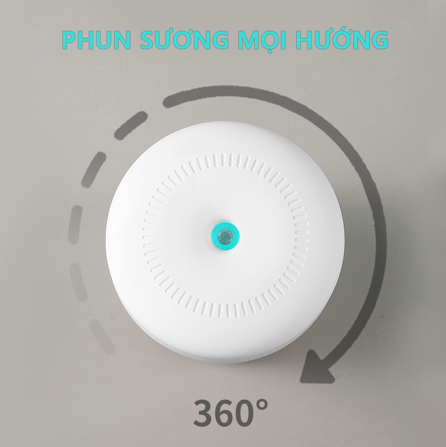 Máy phun sương xông tinh dầu tạo ẩm Rhino H901 dung tích 420ml, nhỏ gọn, không gây tiếng ồn, tích hợp đèn ngủ RGB nhiều màu, có chế độ tự ngắt - Hàng chính hãng