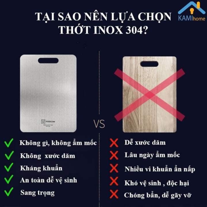 Thớt inox 304 bề mặt lì không xước tiệt trùng chống han gỉ mã 20062