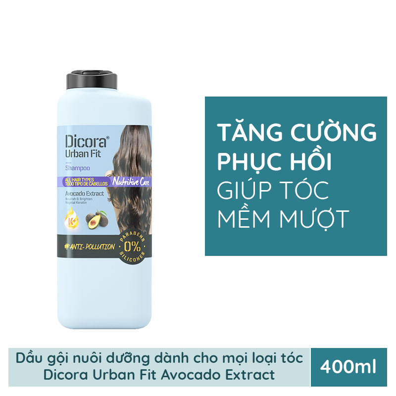 Dầu gội dành cho mọi loại tóc Dicora Urban Fit chiết xuất trái bơ 400ml