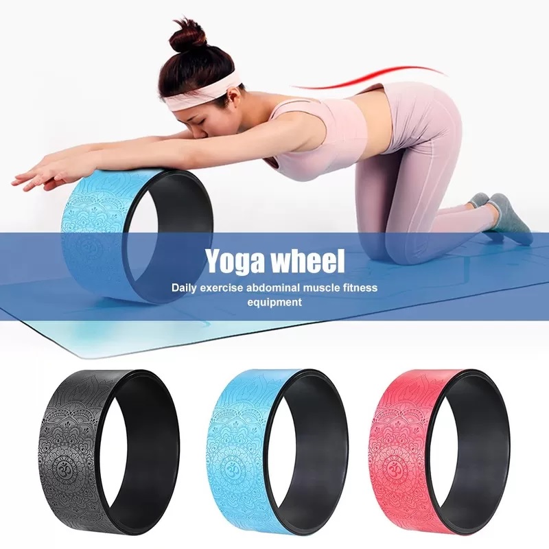 Vòng Tập Yoga PU Có In Hoa Văn - YOGA QG, Khung Nhựa ABS Bọc PU Cao Cấp, Chịu Lực Tốt, Kích Thước 33x13cm