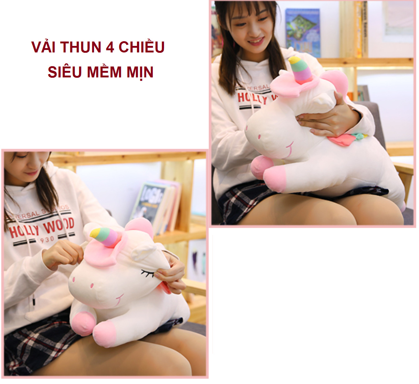 Gối mền kỳ lân 3 trong 1 nỉ nhung cực mịn
