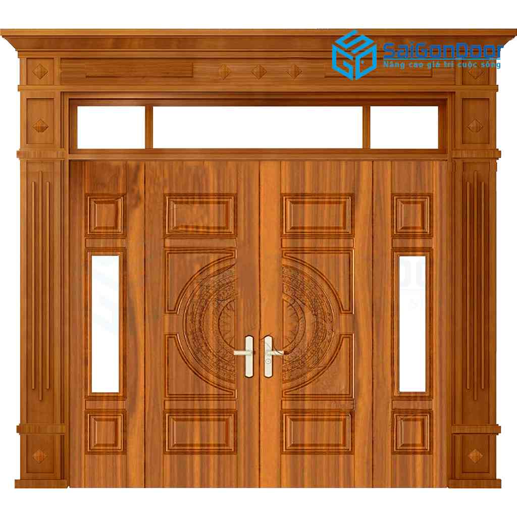 Cửa thép vân gỗ SGD GS4H15H8K Màu Vàng Phù Hợp Mọi Gia Đình - Saigondoor