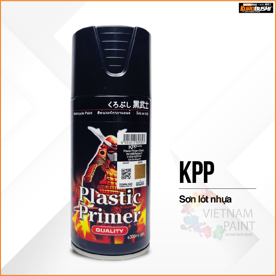 Sơn xịt Samurai Kurobushi - SƠN LÓT NHỰA KPP (300ml)