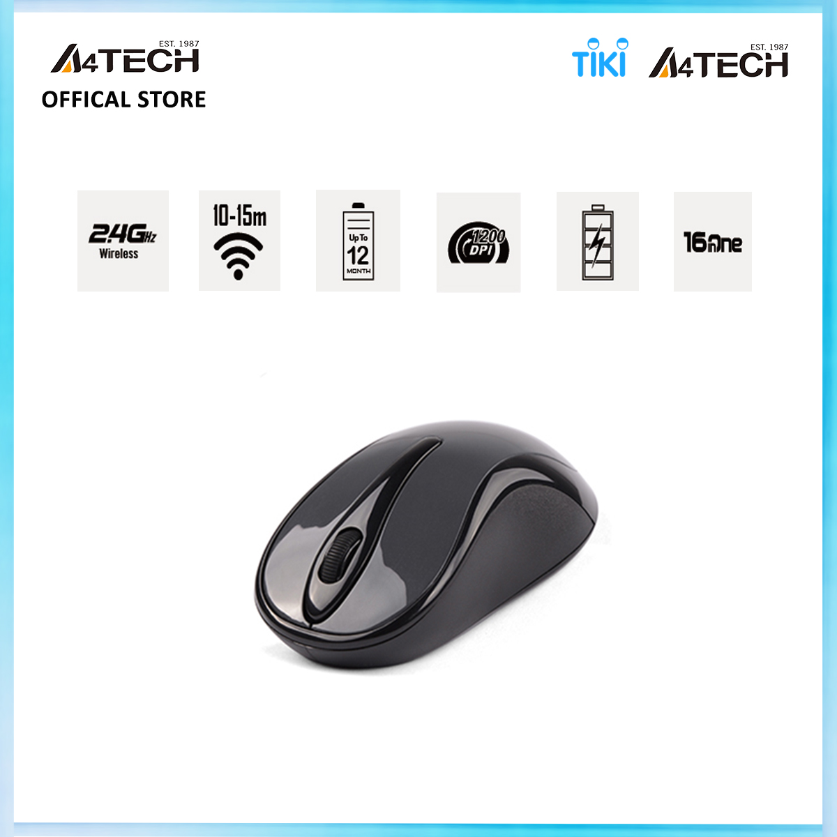 Chuột vi tính G3-280NS Wireless A4tech Small box - Hàng chính hãng