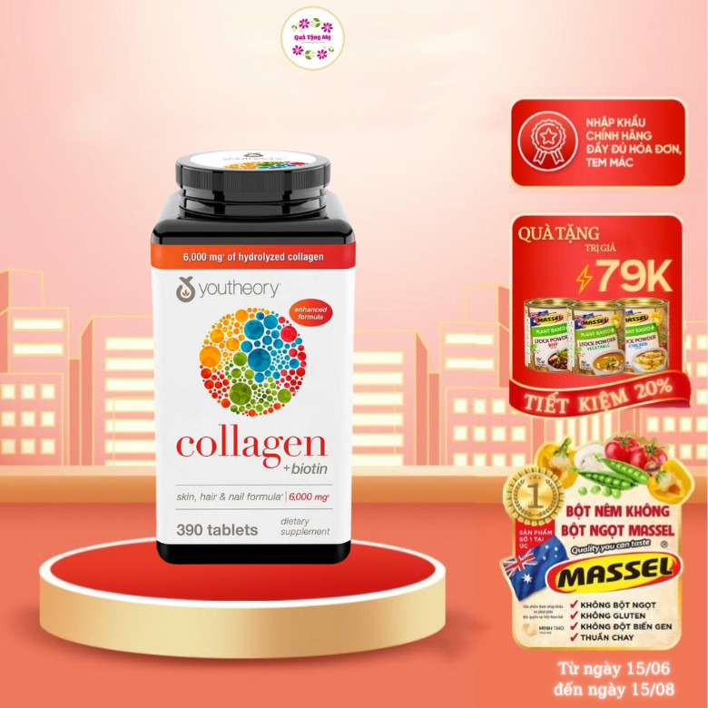 Collagen Mỹ Youtheory (Collagen Type 1-2-3) 390 Viên - QuaTangMe Extaste