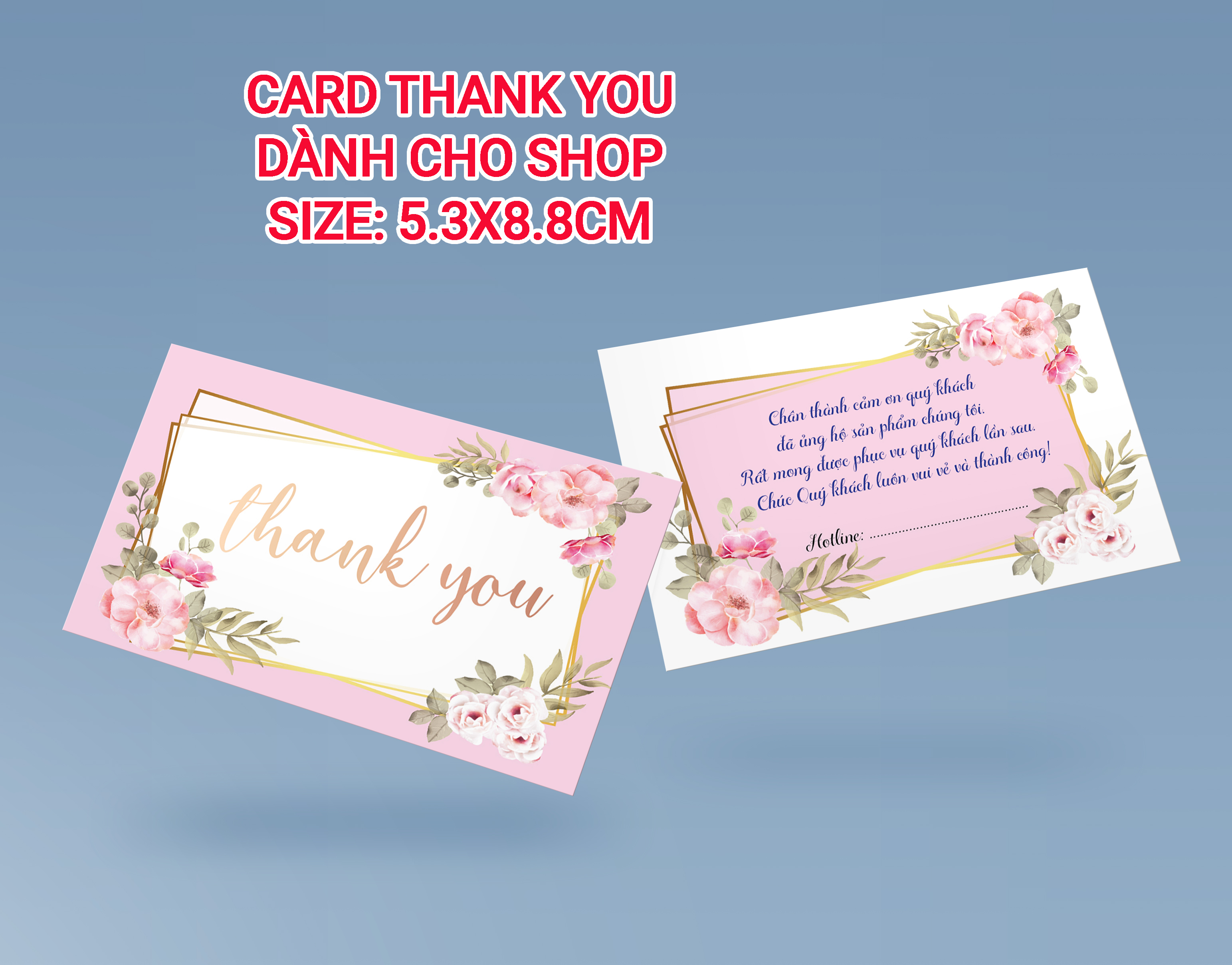 500 Thẻ Cảm Ơn Cho Shop - Mẫu 11 - Nền Trắng Hồng