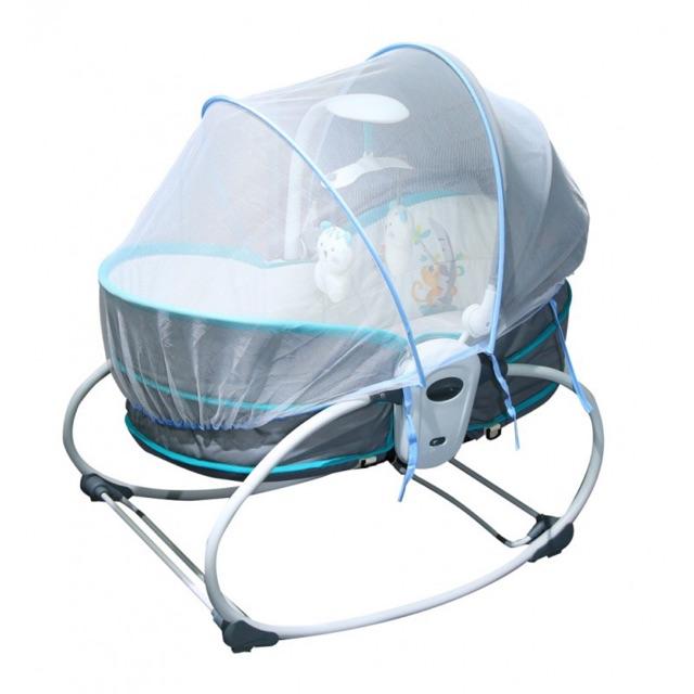 Nôi rung bập bênh kiêm xách tay và ngủ chung giường bố mẹ cho bé 5 trong 1 Mastela 6037 - nhạc trắng