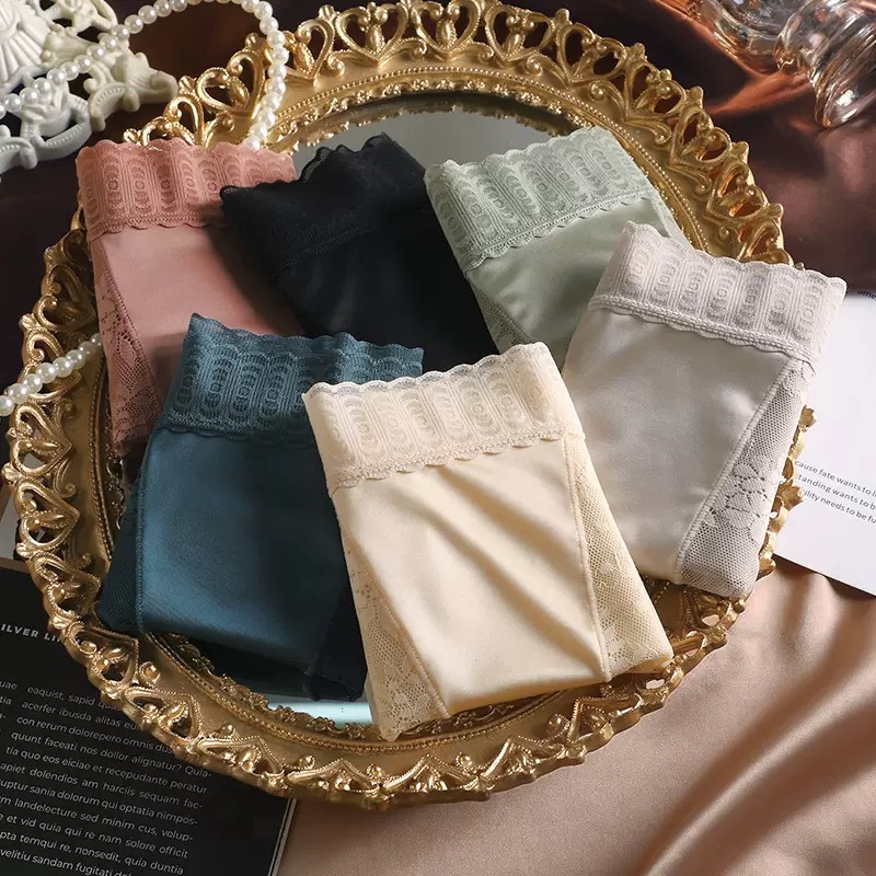 QUẦN LÓT LỤA SIÊU ĐẸP CAO CẤP PHỐI REN TỪ 40-70KG DÀNH CHO NỮ