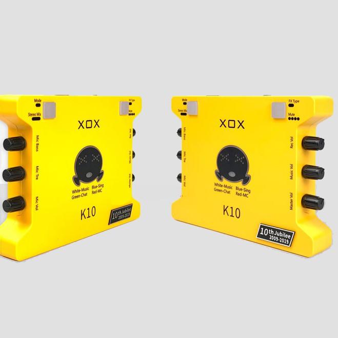 Sound card XOX K10 phiên bản 10th jubilee nâng cấp mới nhất đến từ XOX. Chuyên dùng livestream, karaoke online, thu âm..