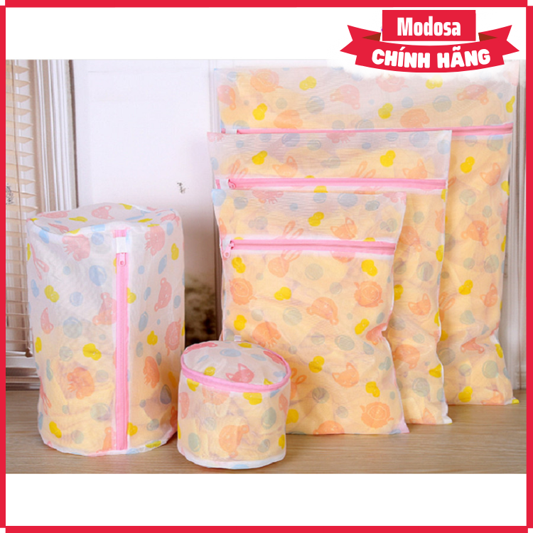 Combo 05 Túi Lưới Giặt Đồ Modosa Dùng Cho Máy Giặt Bảo Vệ Đồ Lót, Họa Tiết Hoa Văn Đẹp Mắt - Hàng Chính Hãng