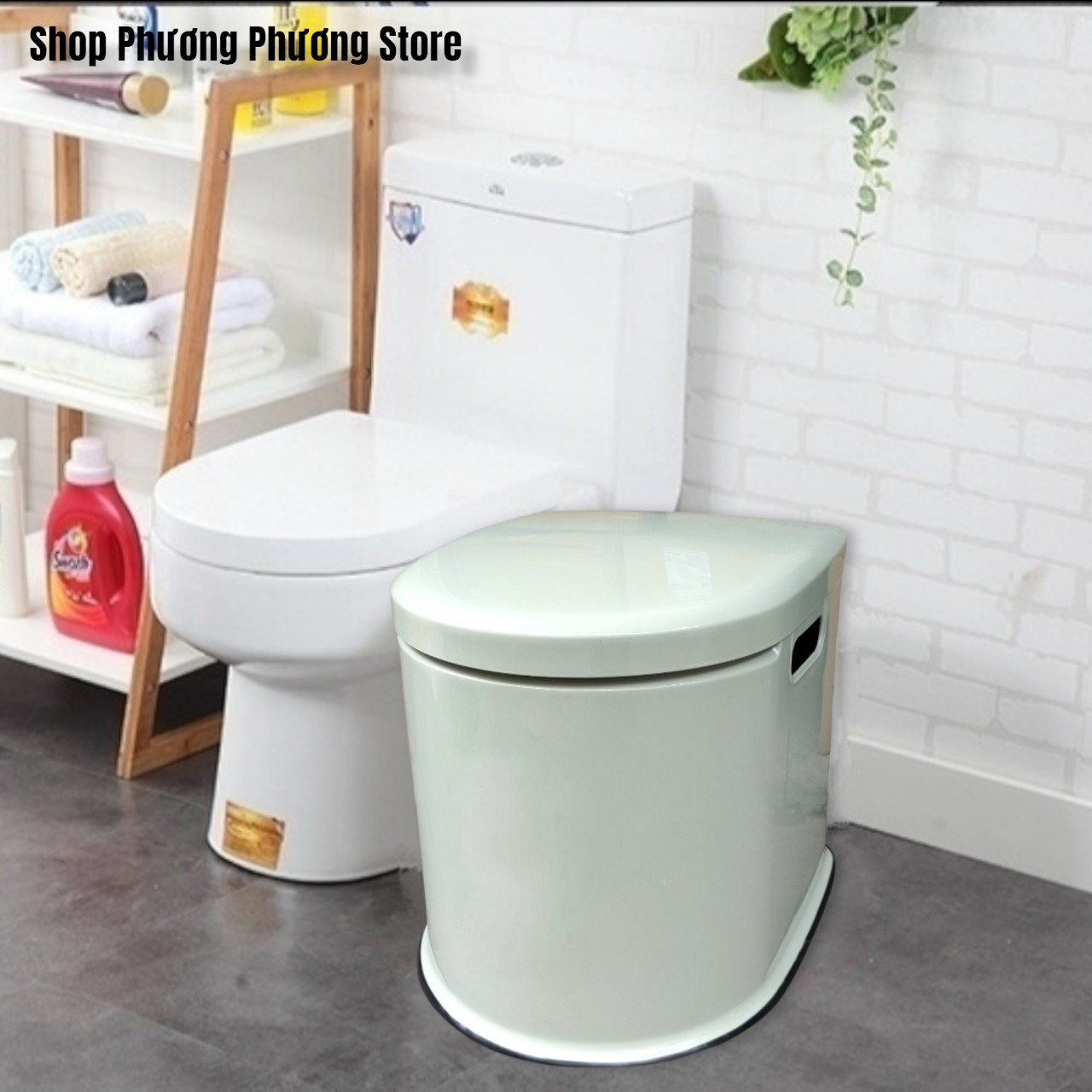 Bồn Cầu Di Động Cho Người Già, Trẻ Em Tiện Lợi Nhựa PVC Cao Cấp