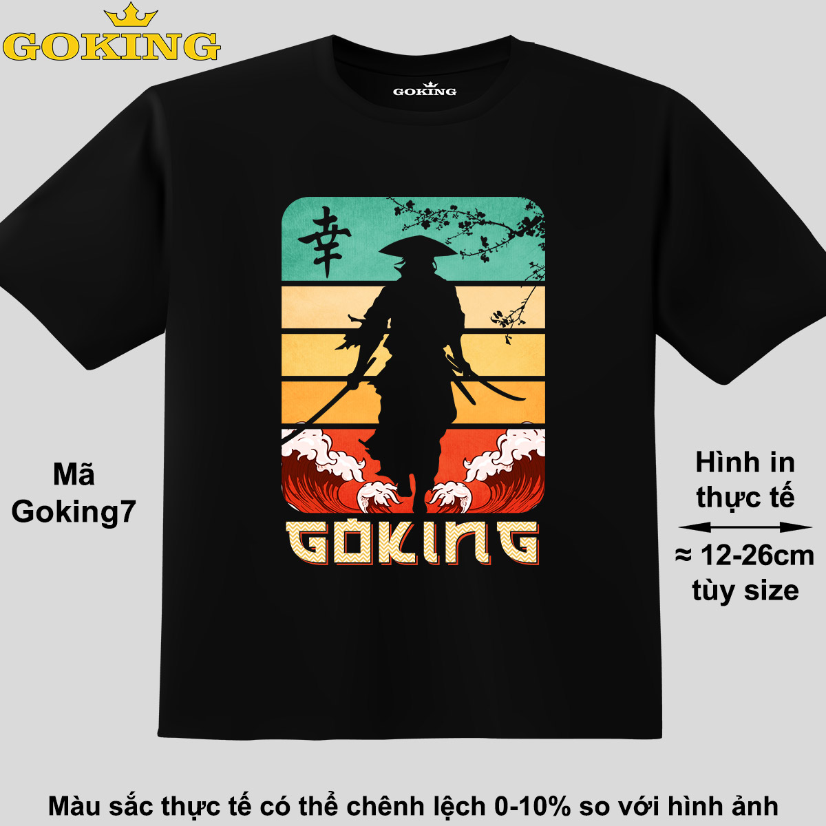 Samurai, mã Goking7. Áo thun hàng hiệu Goking, form unisex cho nam nữ, trẻ em, bé trai gái. Áo phông in đẹp, quà tặng cao cấp cho gia đình, cặp đôi, doanh nghiệp, hội nhóm