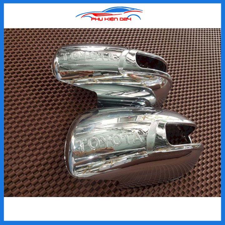 Ốp gương chiếu hậu Vios 2007-2008-2009-2010-2011-2012-2013 hở đèn xi nhan mạ crom bảo vệ chống trầy trang trí làm đẹp xe