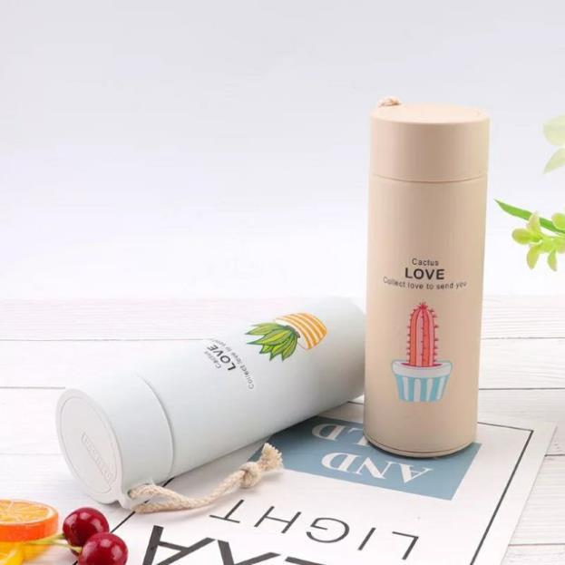 Bình nước thủy tinh cây hoạt hình 400ml