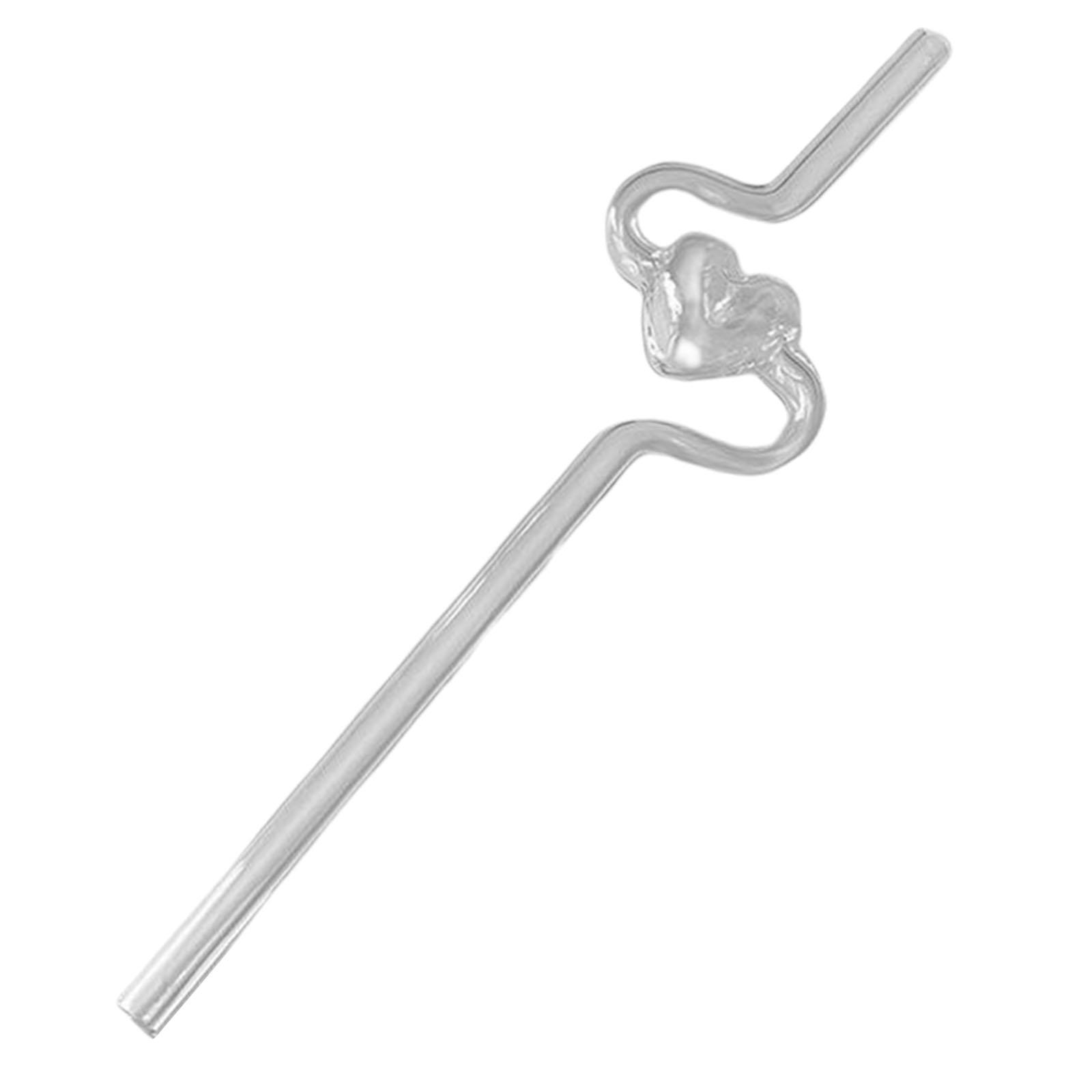 2xReusable Glass Drinking Straw Long Girls Gift for juice coffee Iced Tea