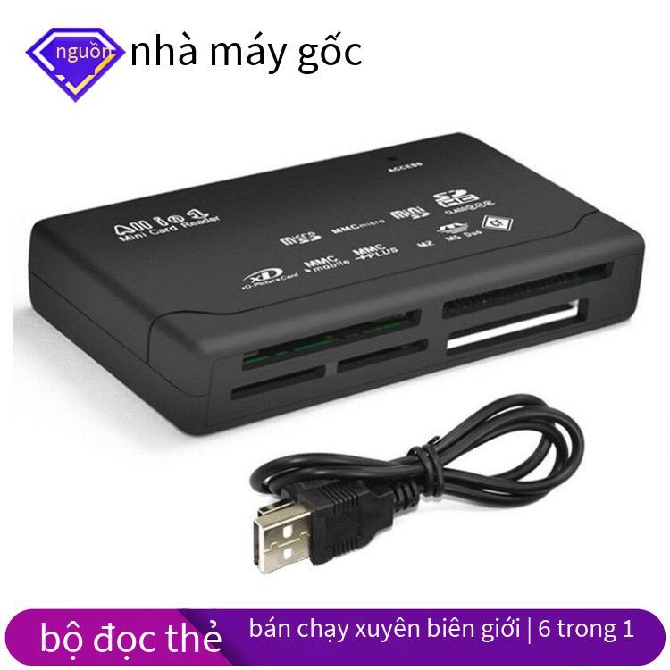 Đảm bảo chất lượng Đầu đọc thẻ USB2.0 hộp mật khẩu thẻ nhớ điện thoại di động tất cả trong một Đầu đọc thẻ tốc độ cao 6 trong một TF/CF