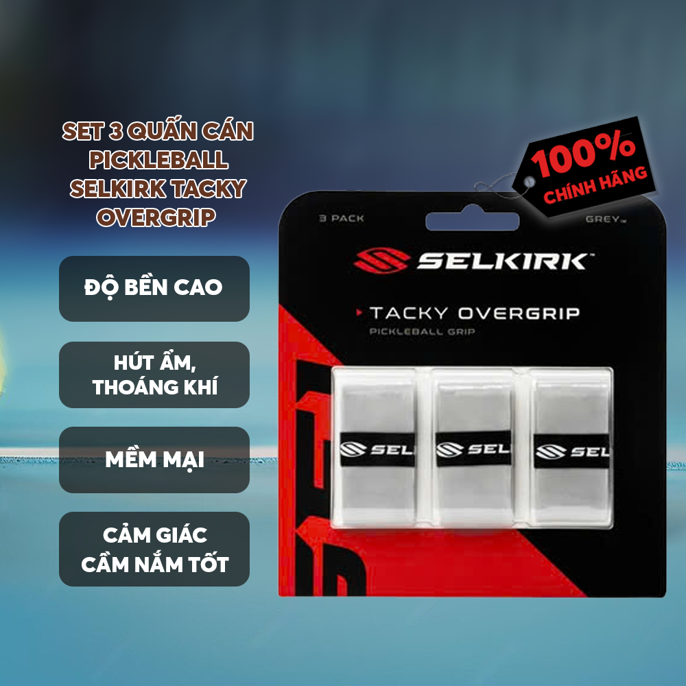 Set 3 Quấn Cán Pickleball Selkirk Cao Cấp Tacky Overgrip - Bám Tay - Tiện Lợi - Êm Ái - Bền Bỉ - Thấm Hút Tốt