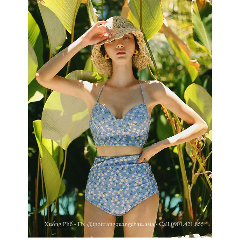 (Giao ngẫu nhiên) Hàng nhập Bikini xanh hoa nhí 2 mảnh Quảng Châu, chất vải đẹp #WX2391