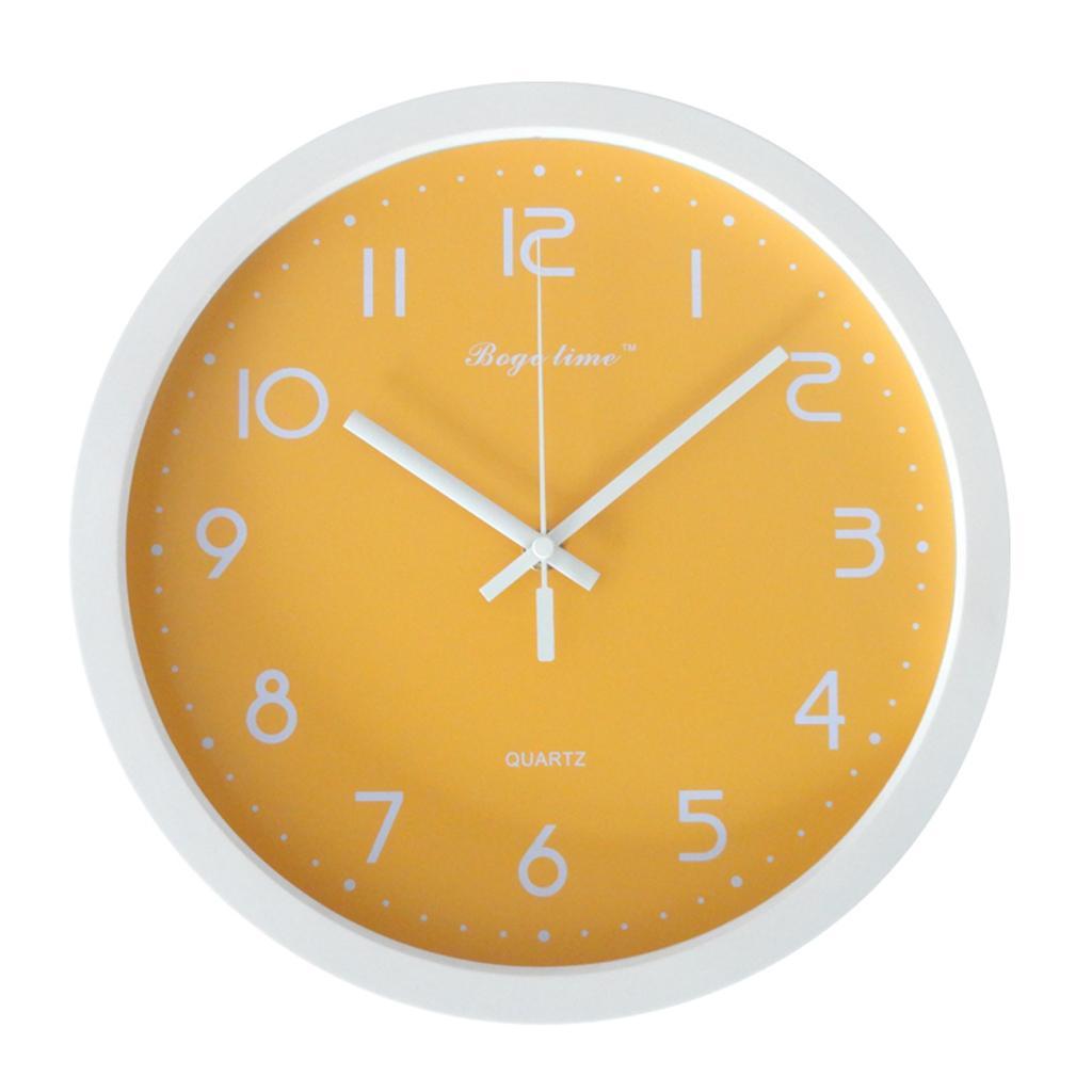 Colorful 12inch Quite Wall Clock Home Office Kitchen Decoration Orange