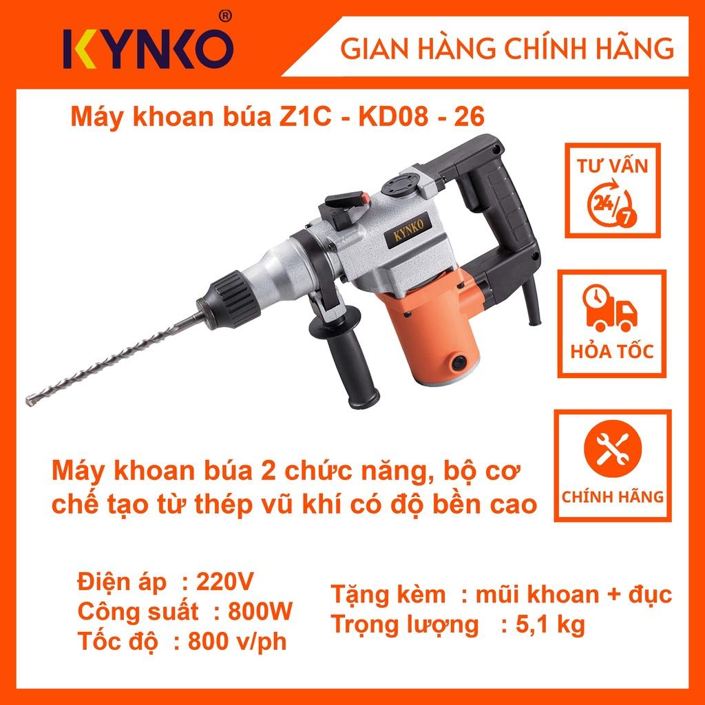 Máy khoan búa cầm tay 2 chức năng chính hãng Kynko J1C-KD08-26 siêu khỏe