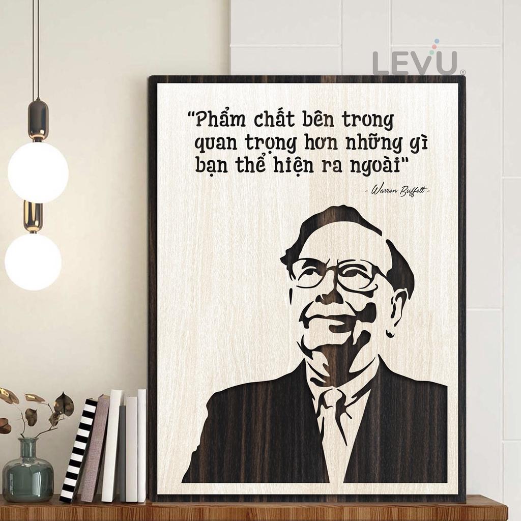 Tranh Quotes lời khuyên của Warren Buffett bằng gỗ khắc chữ LEVU NT10