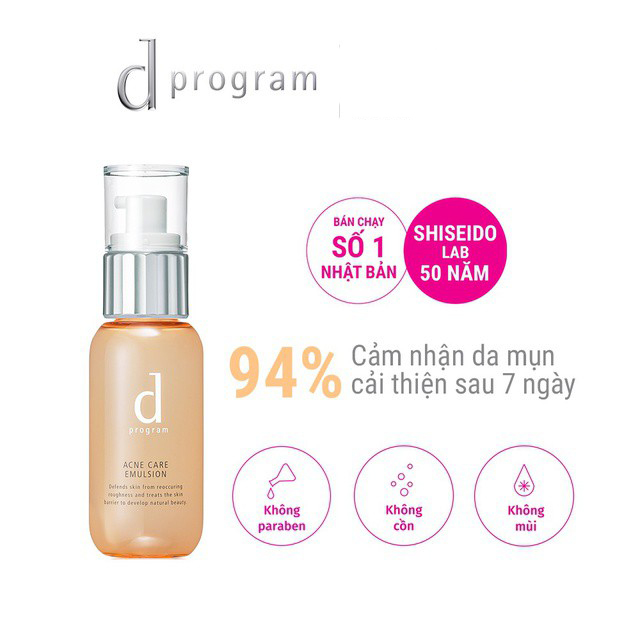 Sữa dưỡng D Program cải thiện da mụn Acne Care Emulsion 100ml