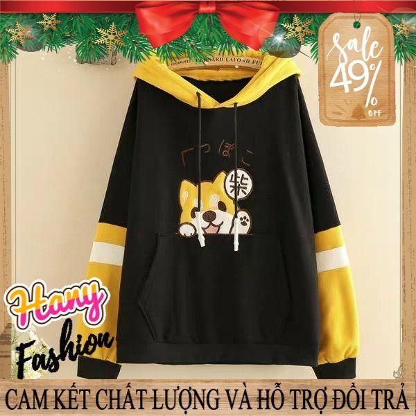Áo Khoác, Áo Hoodie nỉ bông Cún Corgi có nón phía sau cực xinh xắn đáng yêu - Hany Shop