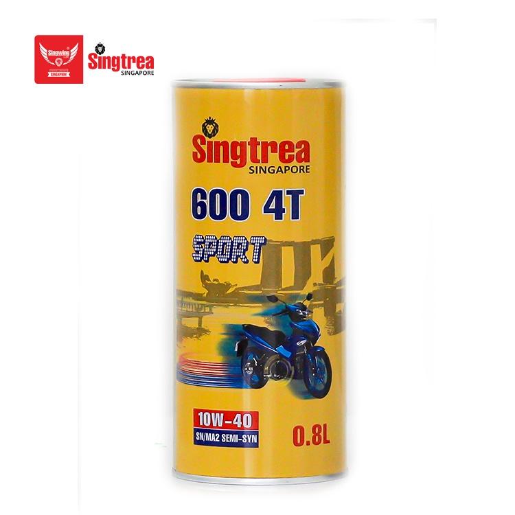 Dầu nhớt xe máy Singtrea 600 SPORT 4T 10W-40 SN/MA2 0.8L dành cho xe số