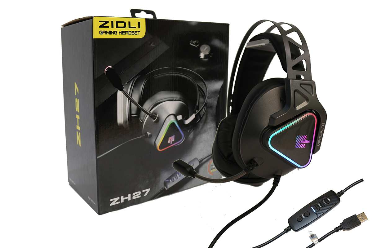 Tai nghe Gaming Zidli ZH27 Virtual 7.1 USB Black Led 7 màu_ Hàng chính hãng