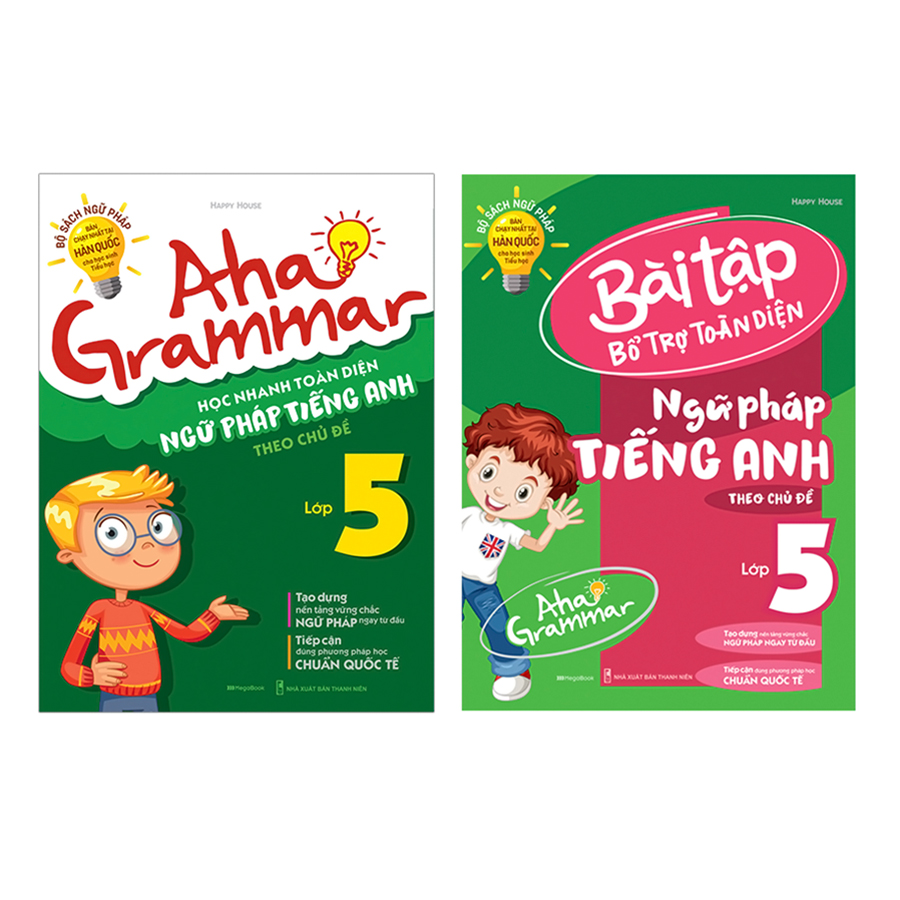 Combo 2 Cuốn Aha Grammar Ngữ Pháp Và Bài Tập Bổ Trợ Tiếng Anh Lớp 5