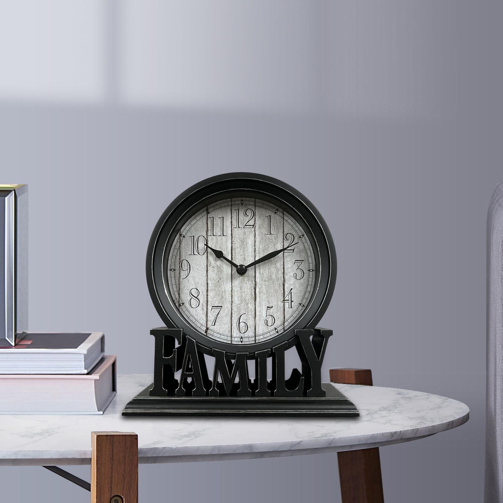 2x Round Table Clock Decorative Silent Kitchen Decor