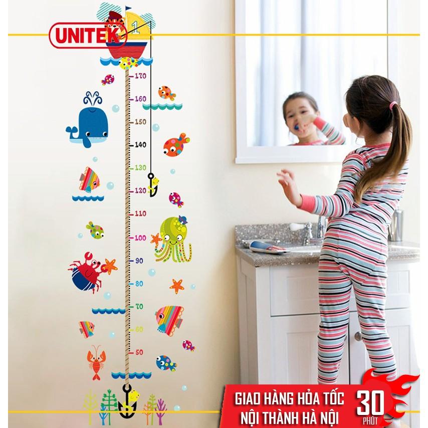 Tranh Decal Trang Trí Dán Tường Hình Cá Đo Chiều Cao Cho Bé T06