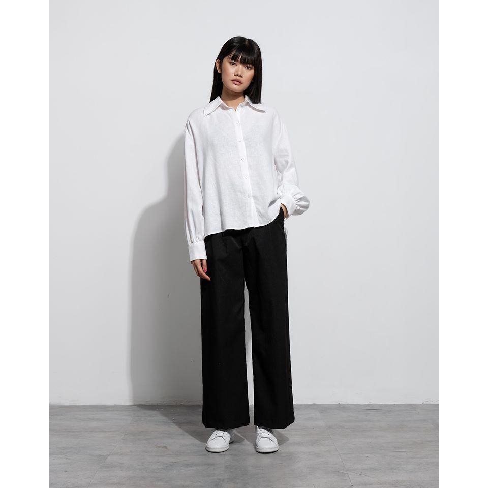 là min - Quần Black Wide-leg Trousers