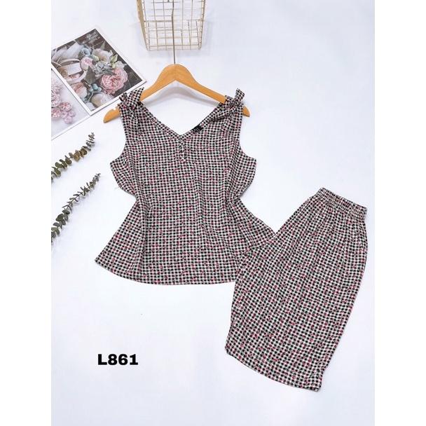 Bộ Lanh Lửng Cổ Tim Nơ Vai