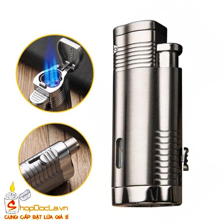 Bật Lửa Khò HONEST 3 tia kèm đục có hộp đựng cao cấp