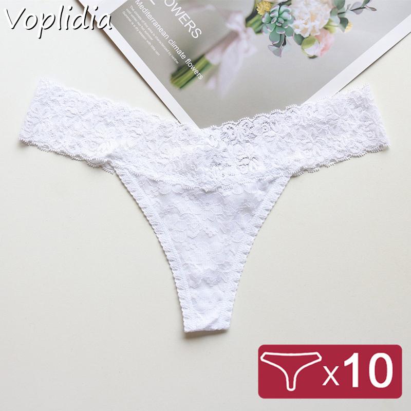 10 Cái/lốc Voplidia T-Lưng Nữ VS Quần Lót Ren Quần Lót Đùi Và G Dây Nữ Không Đường May Quần Lót Ren quần Lót 035