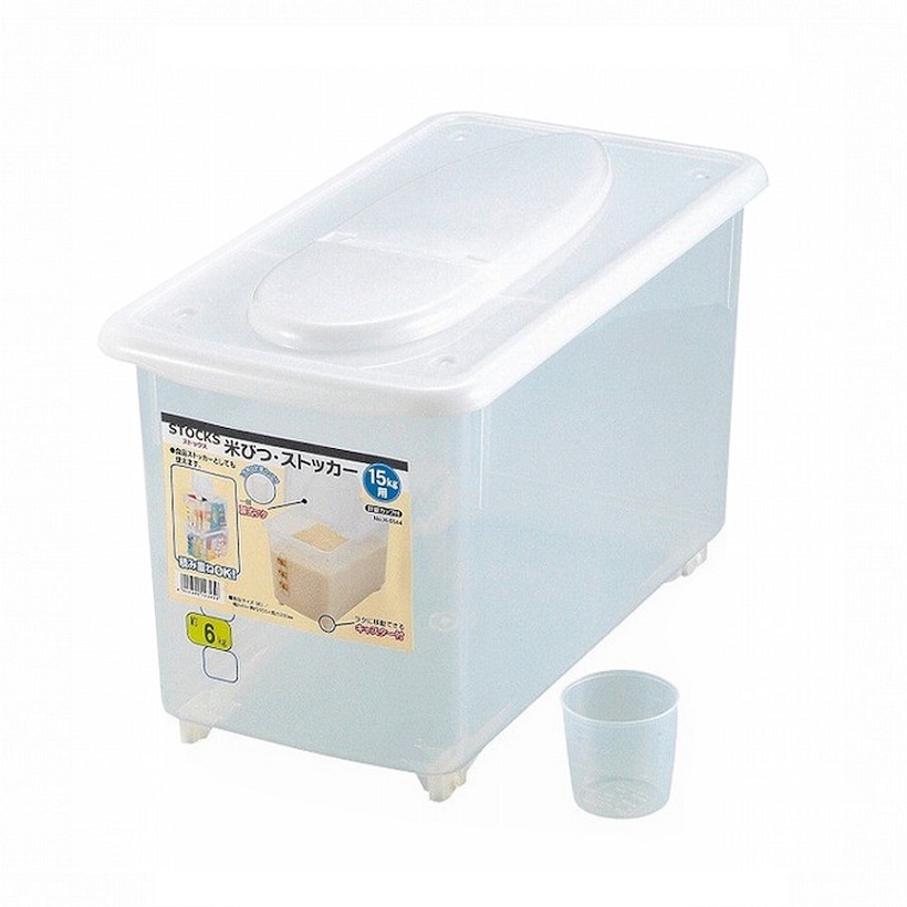 Thùng nhựa đựng gạo cao cấp dung tích 15Kg có bánh xe dễ dàng di chuyển - Hàng nội địa Nhật Bản.